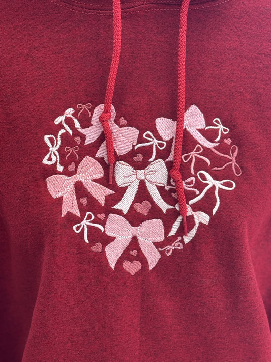Embroidered Heart made of bows Sweatshirt