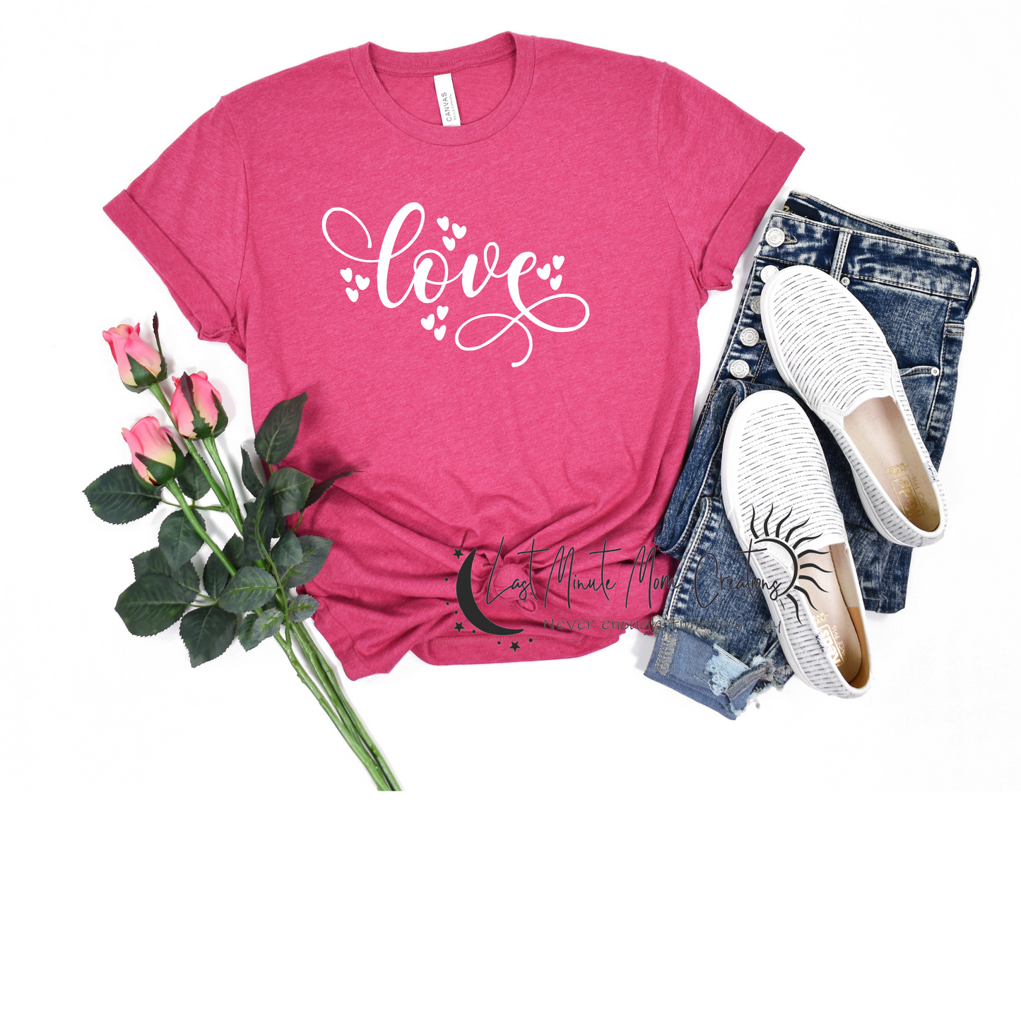 Love Swirly Script T shirt