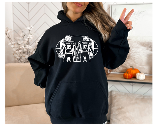 Personalized Football Duo Hoodie