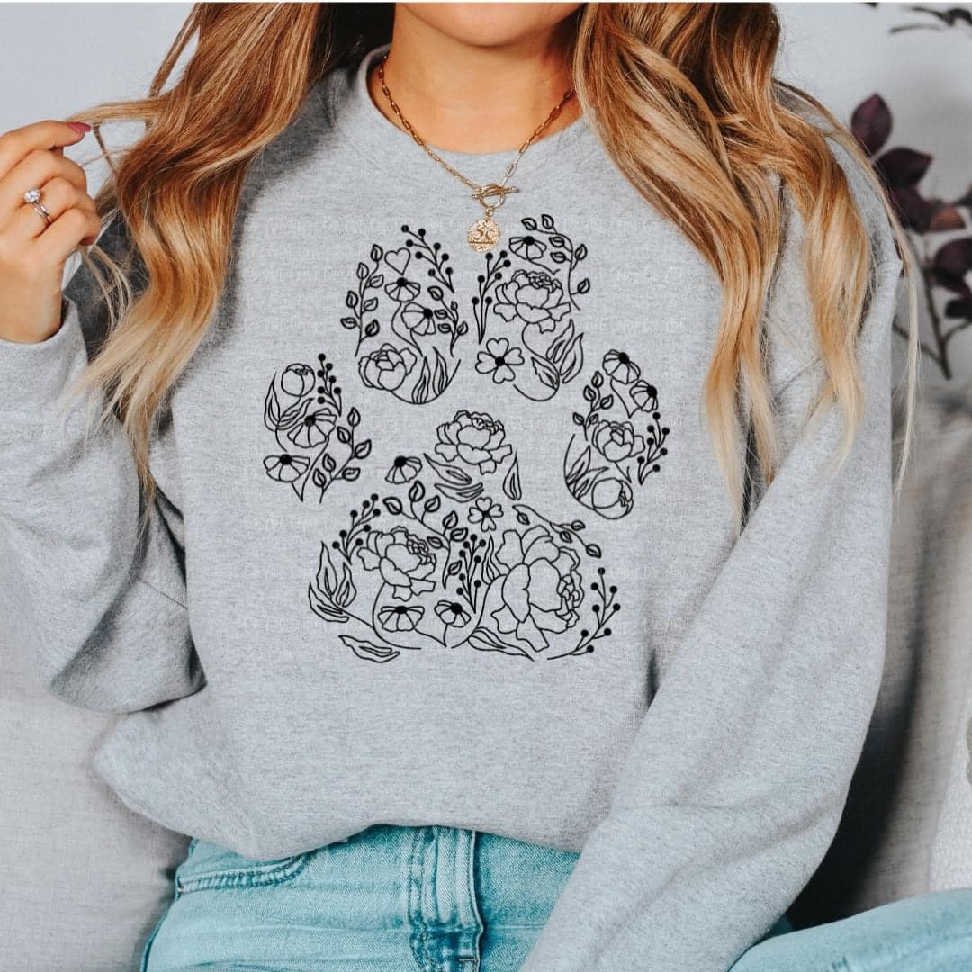 Floral Dog Paw Sweatshirt