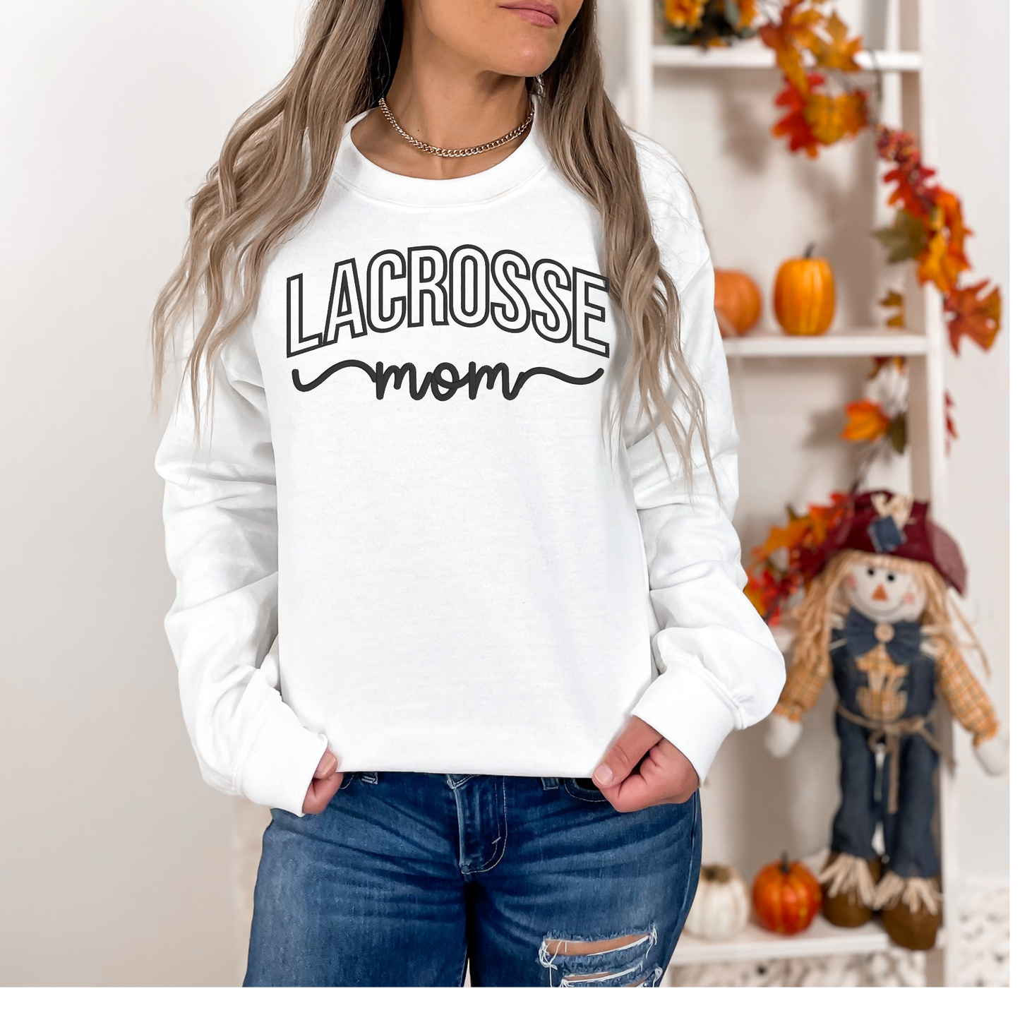 Lacrosse Mom Embroidered Sweatshirt