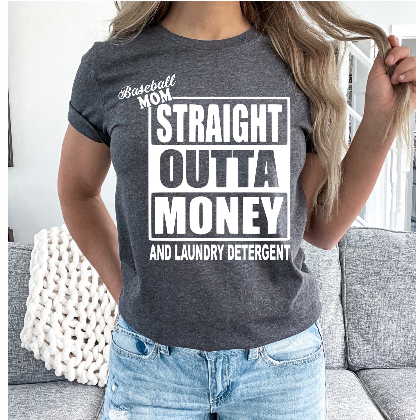 Straight Outta Money Baseball Mom