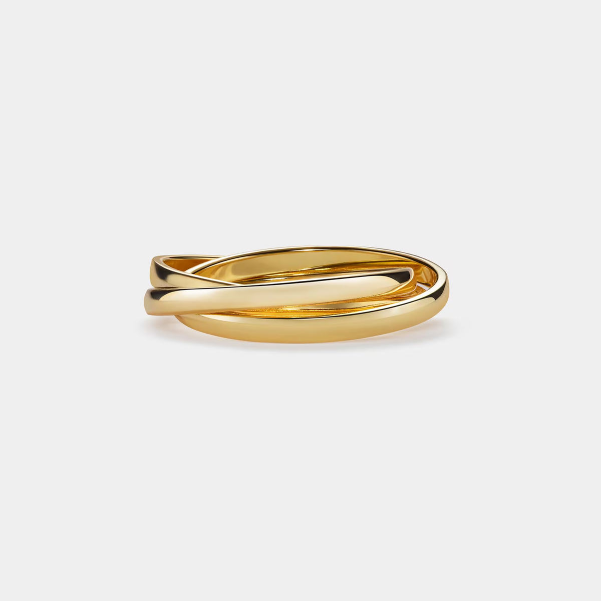 Three Tone Trinity Rolling Band Ring in 925 Sterling Silver: Silver / 7 US