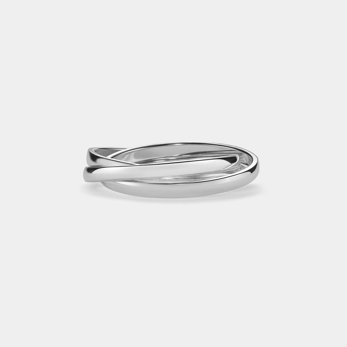 Three Tone Trinity Rolling Band Ring in 925 Sterling Silver: Silver / 7 US