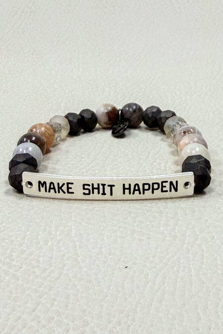 New Sassy Bracelets: New Make Shit Happen-Silver