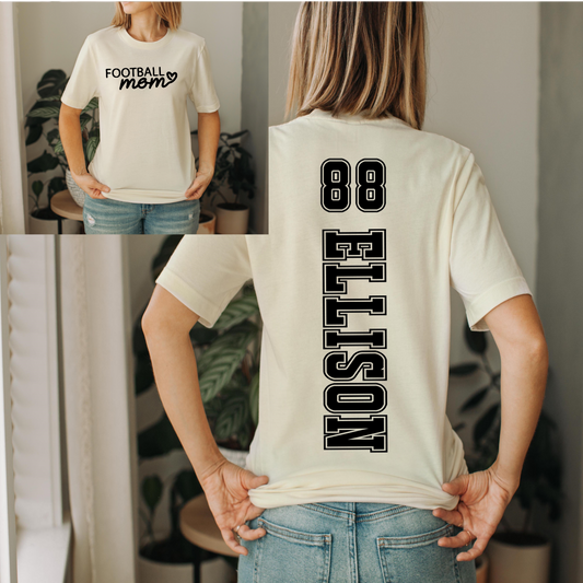 Personalized Football Mom  T Shirt