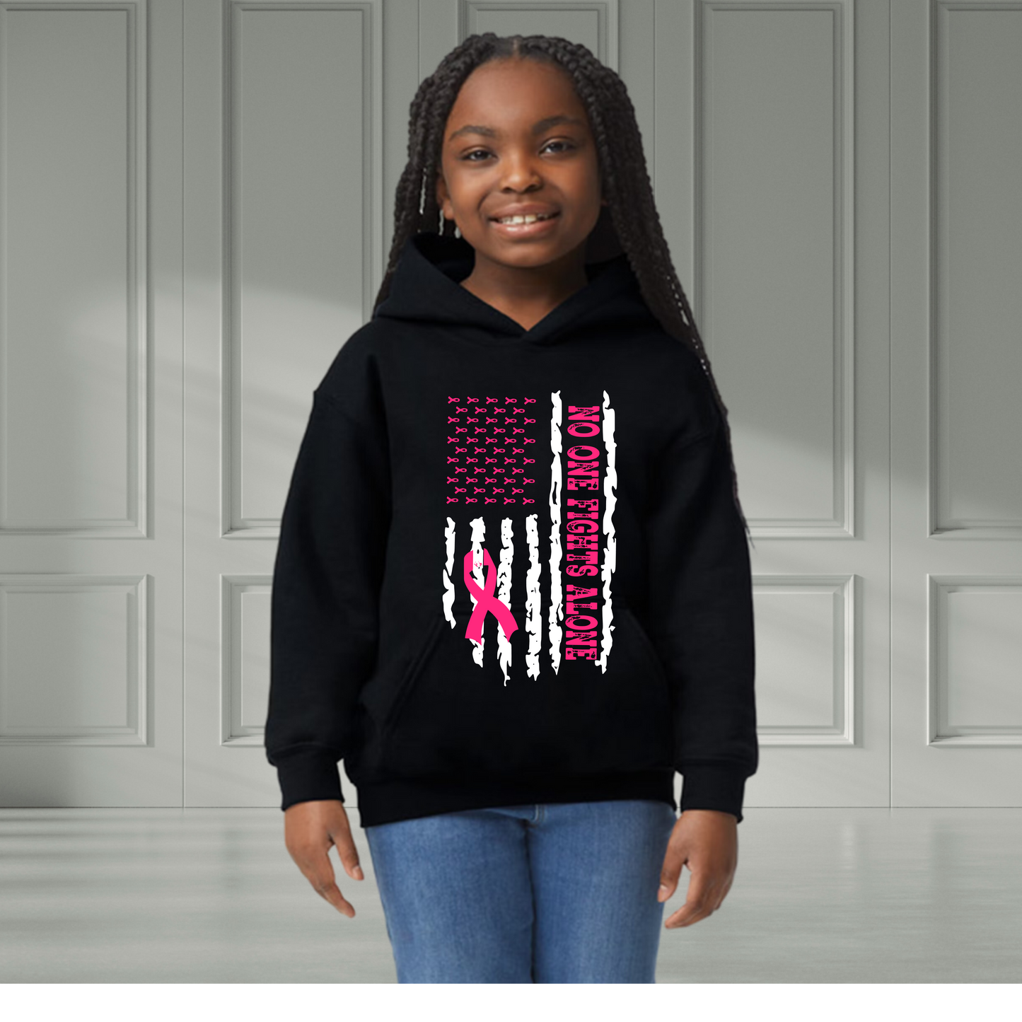 NO ONE FIGHTS ALONE  YOUTH Sweatshirt