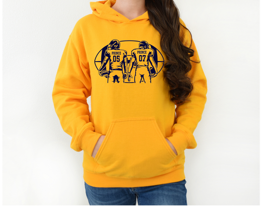 Personalized Football Duo Hoodie