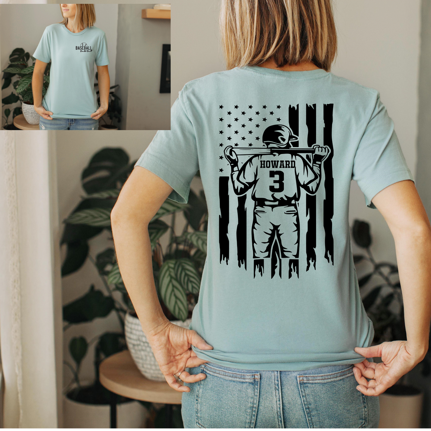 Baseball mom personalized T shirt