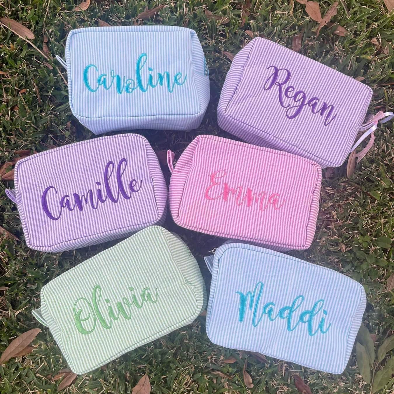 Embroidered Cosmetic Bags/ Everything Bags