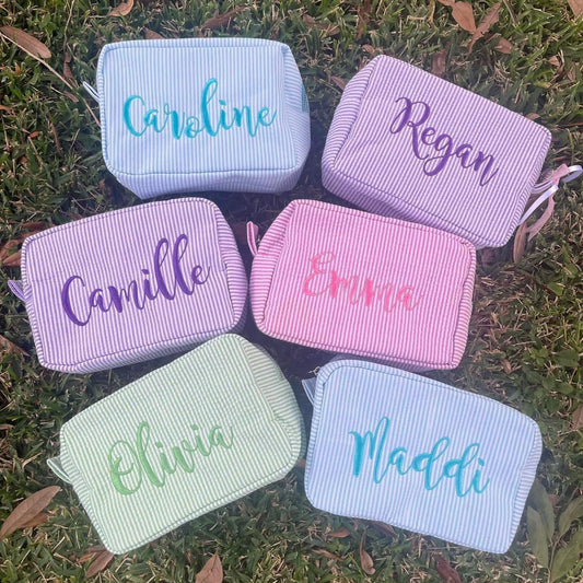 Embroidered Cosmetic Bags/ Everything Bags