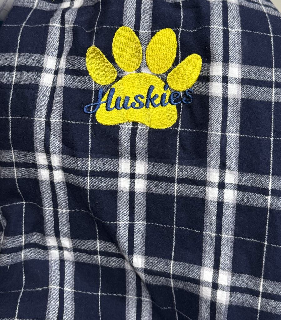 Embroidered Husky Paw Pajama Pants