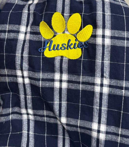 Embroidered Husky Paw Pajama Pants